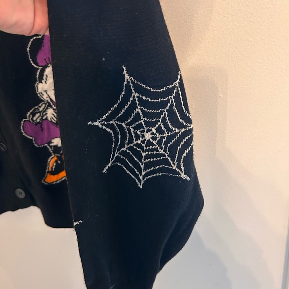 Disney Black Mickey and friendsHalloween Cardigan with Purple and Orange Accents - Picture 3 of 4